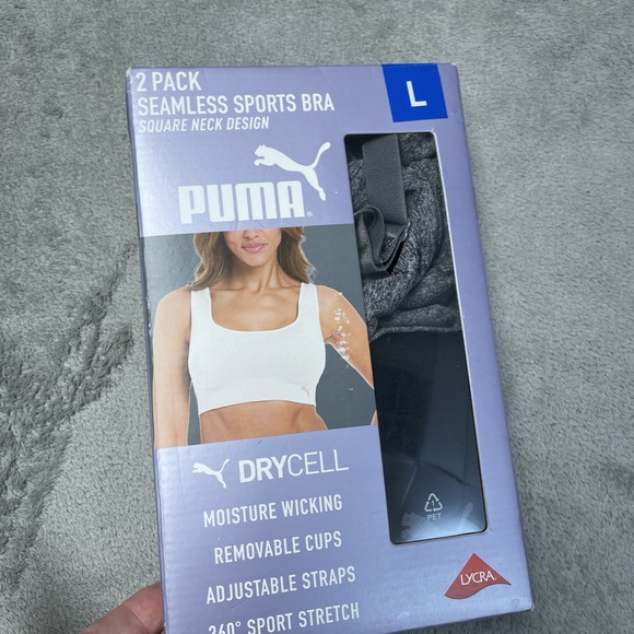 Puma Other - Puma Women's L Seamless Sports Bra Grey/Black H0715